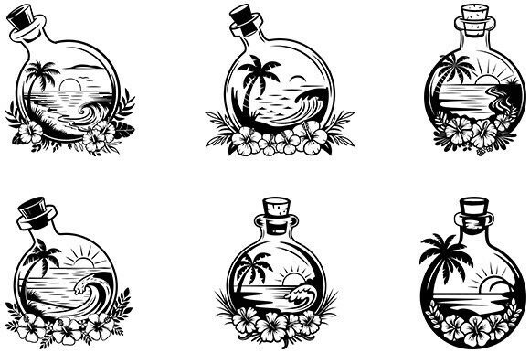 Beach on Bottle Svg,Floral Beach Bundle Review
