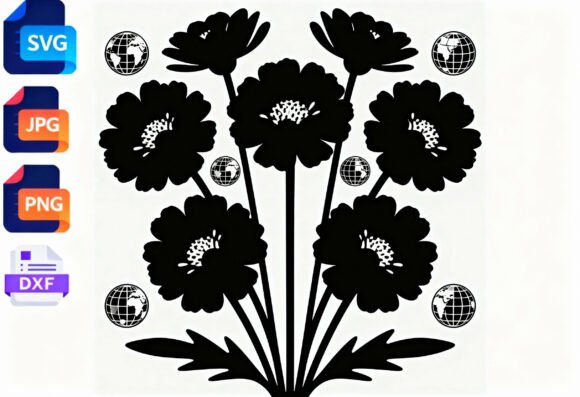 Black Floral Globe SVG Cut File Review