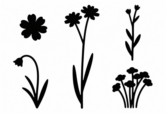 Black Floral Silhouettes SVG Clipart Review