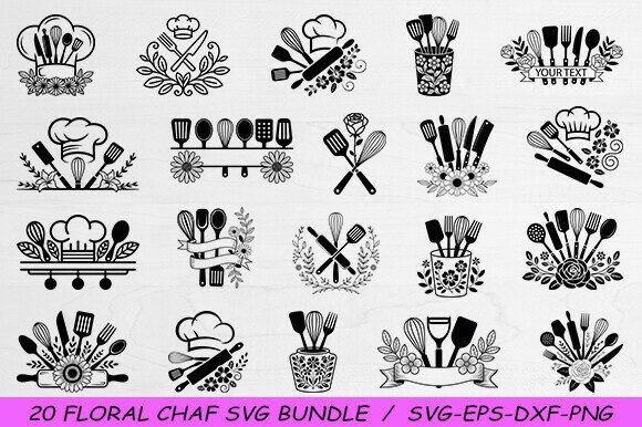 Floral Chef Svg Bundle,Cooking Tools Svg Review