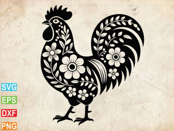 Floral Chicken SVG, Floral Chicken PNG Review