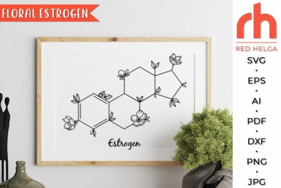 Floral Estrogen SVG, Flower Molecule DXF: A Designer's Review
