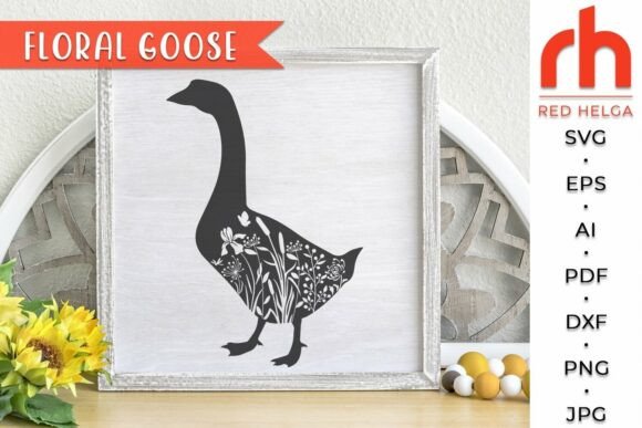 Floral Goose SVG, Flower Animal Cut File Review