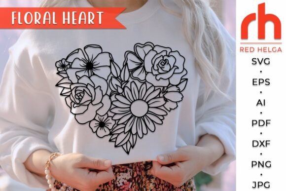 Floral Heart SVG, Flowers Heart Cut File Review