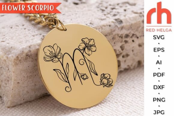 Floral Scorpio SVG, Flower Zodiac DXF Review