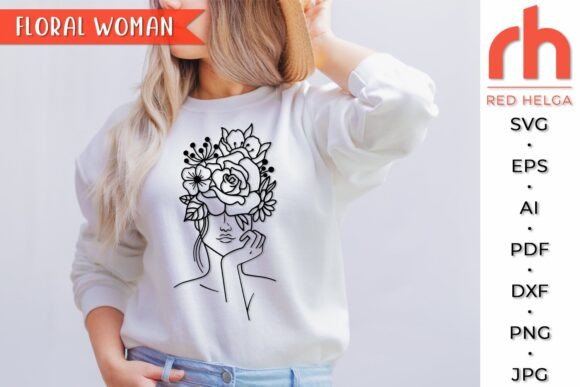 Floral Woman SVG, Flower Head Cut File Review