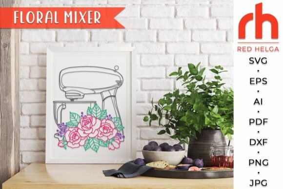 Flower Mixer SVG, Floral Baking Cut File Review