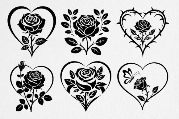 Rose Heart SVG Floral Rose SVG Review