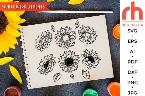 Sunflowers Elements SVG Review for Real Embroidery